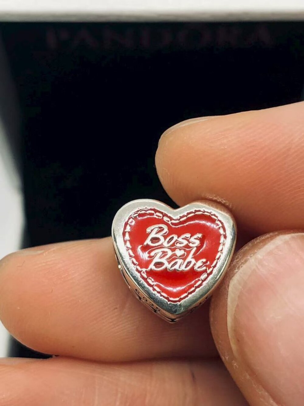 ✨🔥Pandora Engravable Boss Babe Heart Charm s925 Sterling silver